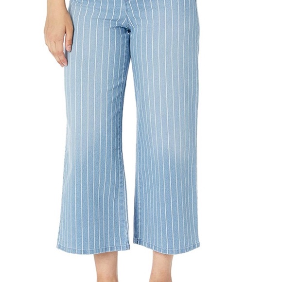 (1598) Gloria Vanderbilt Robertson Indigo Wide Stripe Amanda Wide Leg Crop Pants - Picture 8 of 8